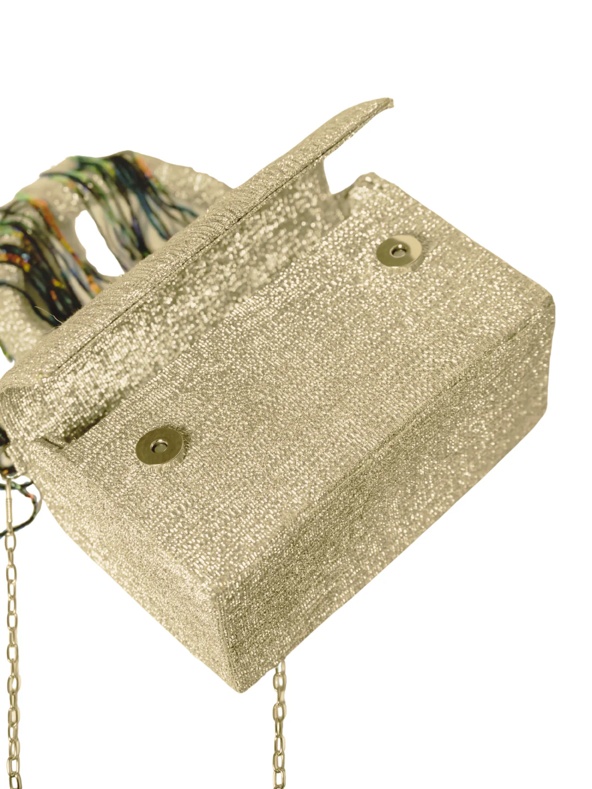 Odette Golden Lace Embellished Clutch For Women - Image 5