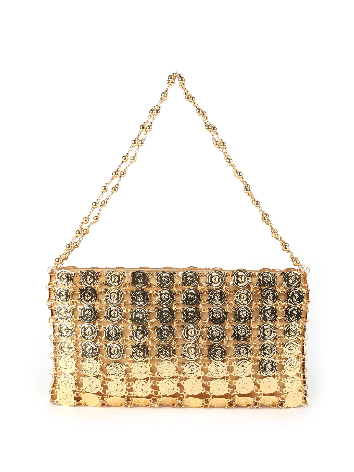 Odette Golden Metal Clutch For Women - Image 3