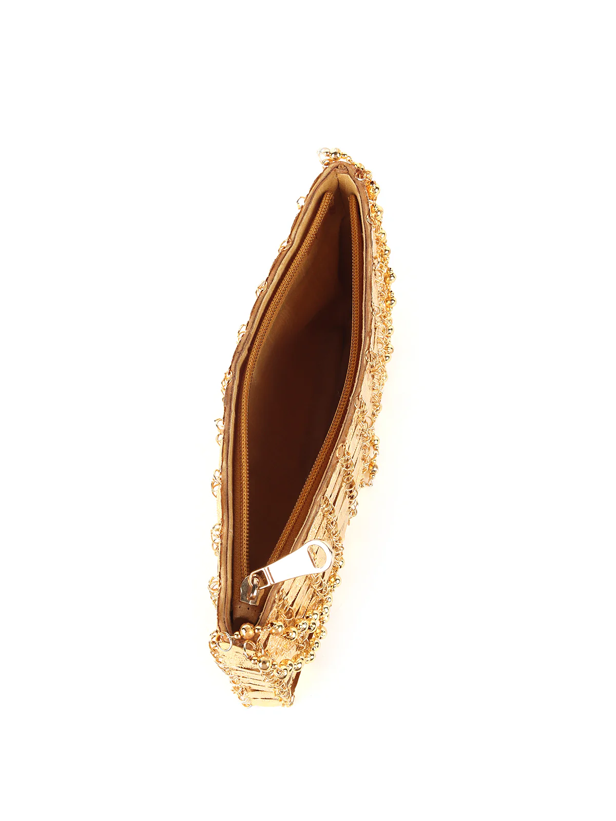 Odette Golden Metal Clutch For Women - Image 6