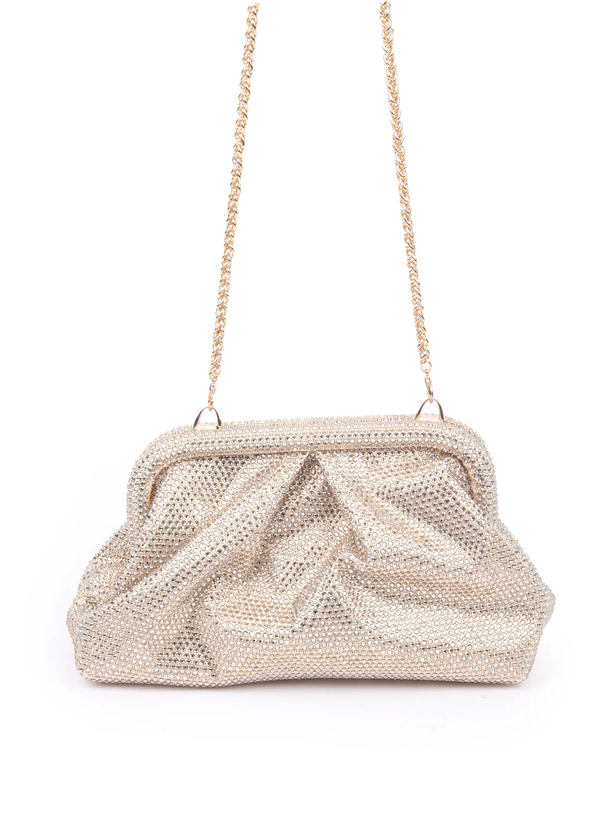 Odette Golden Stone Polyester Embellished Clutch For Women - Image 5
