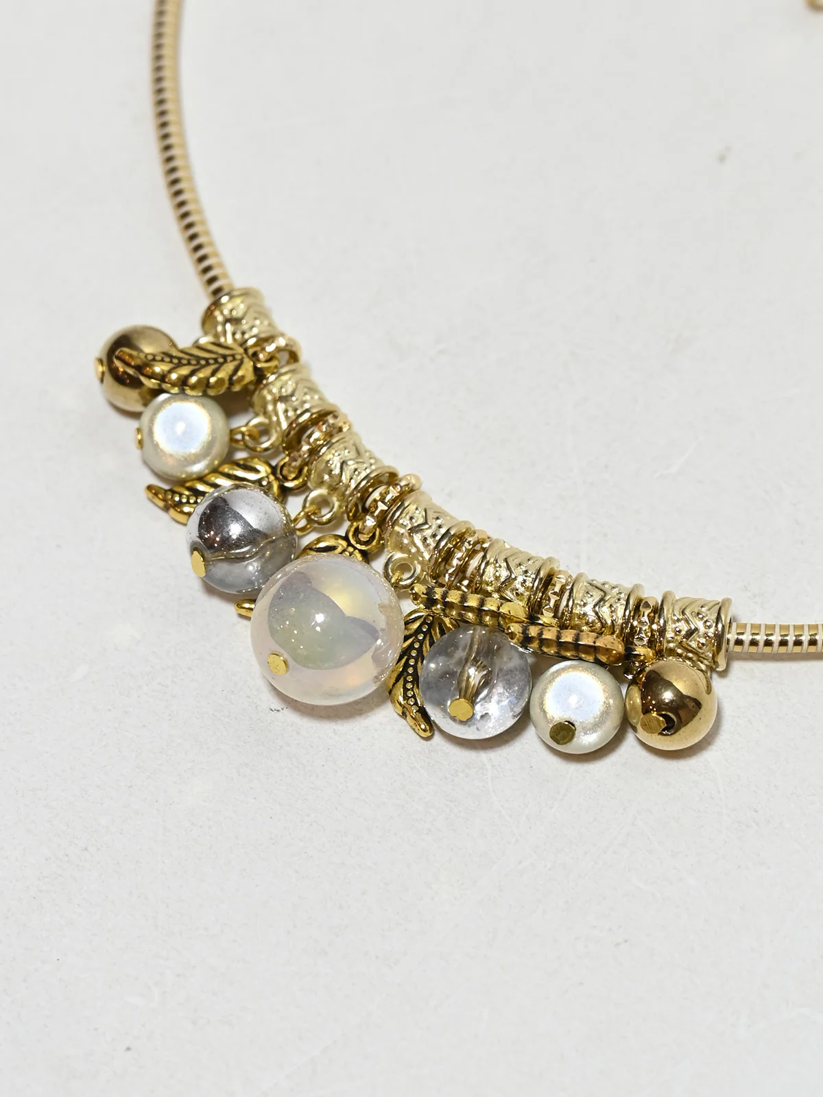 Odette Golden PU Embellished Jewellery Set For Women - Image 4