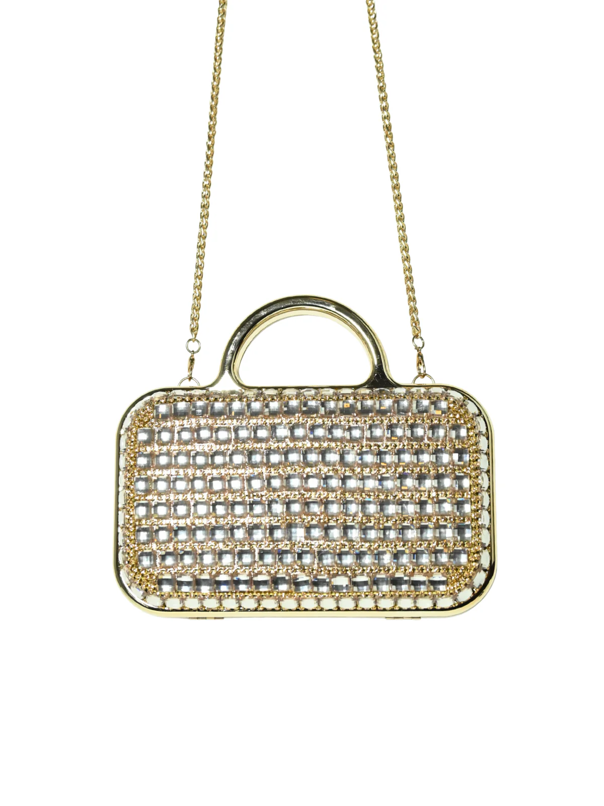 Odette Golden Silk Blend Embellished Clutch For Women - Image 3
