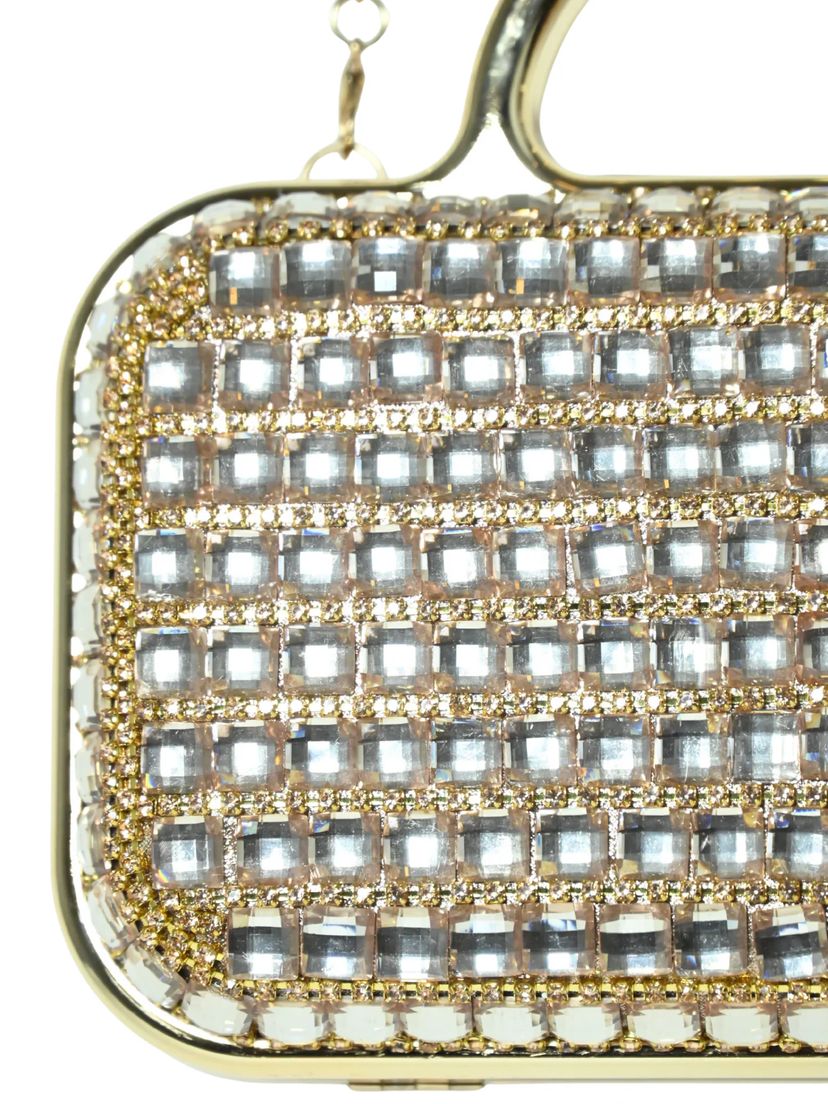 Odette Golden Silk Blend Embellished Clutch For Women - Image 5
