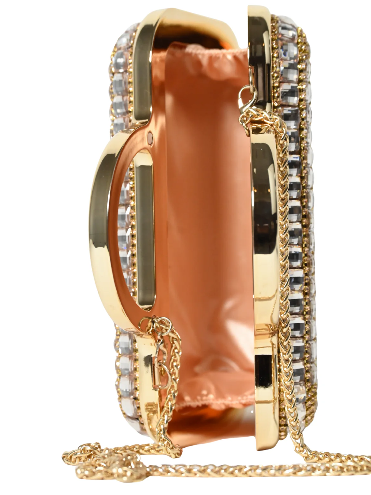 Odette Golden Silk Blend Embellished Clutch For Women - Image 7