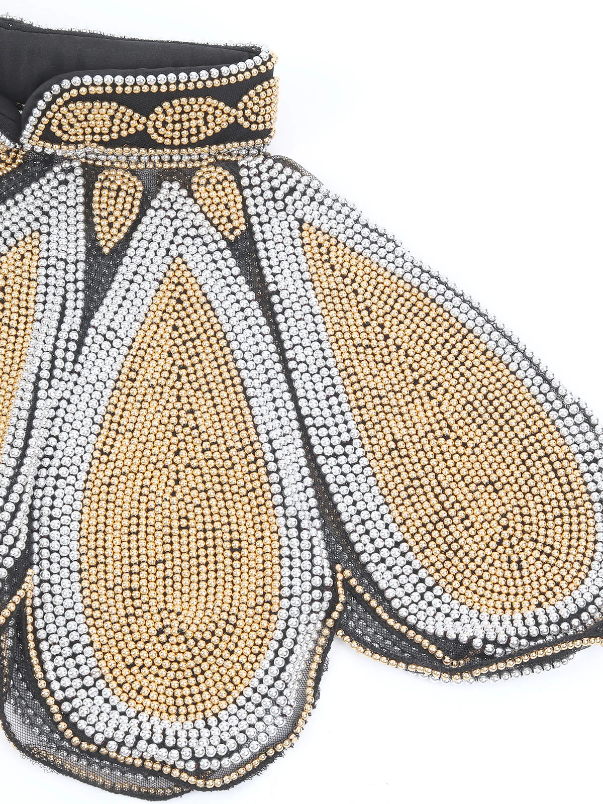 Odette Golden & Silver Net Embellished Cape For Women - Image 6