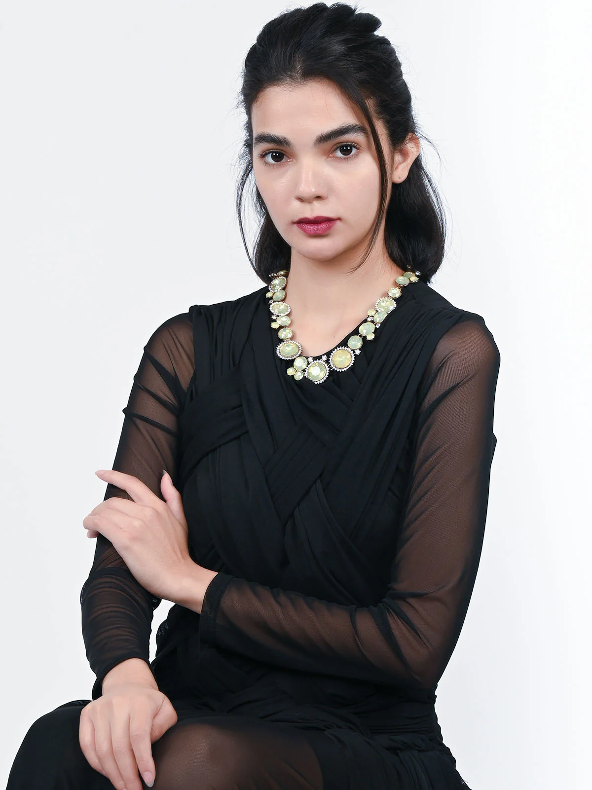 Odette Green Alloy Stone Embellished Neckpiece For Women - Image 2