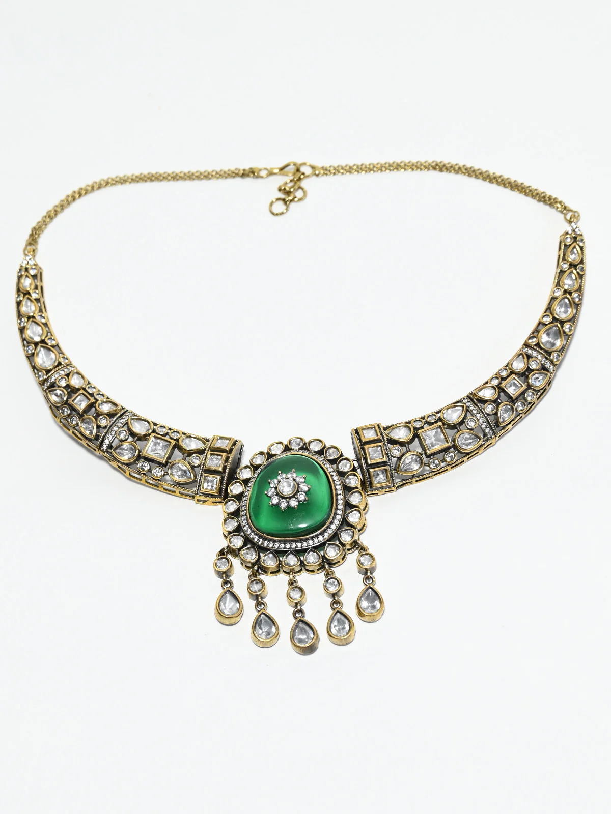Odette Green Alloy Stone Jewellery Set For Women - Image 2
