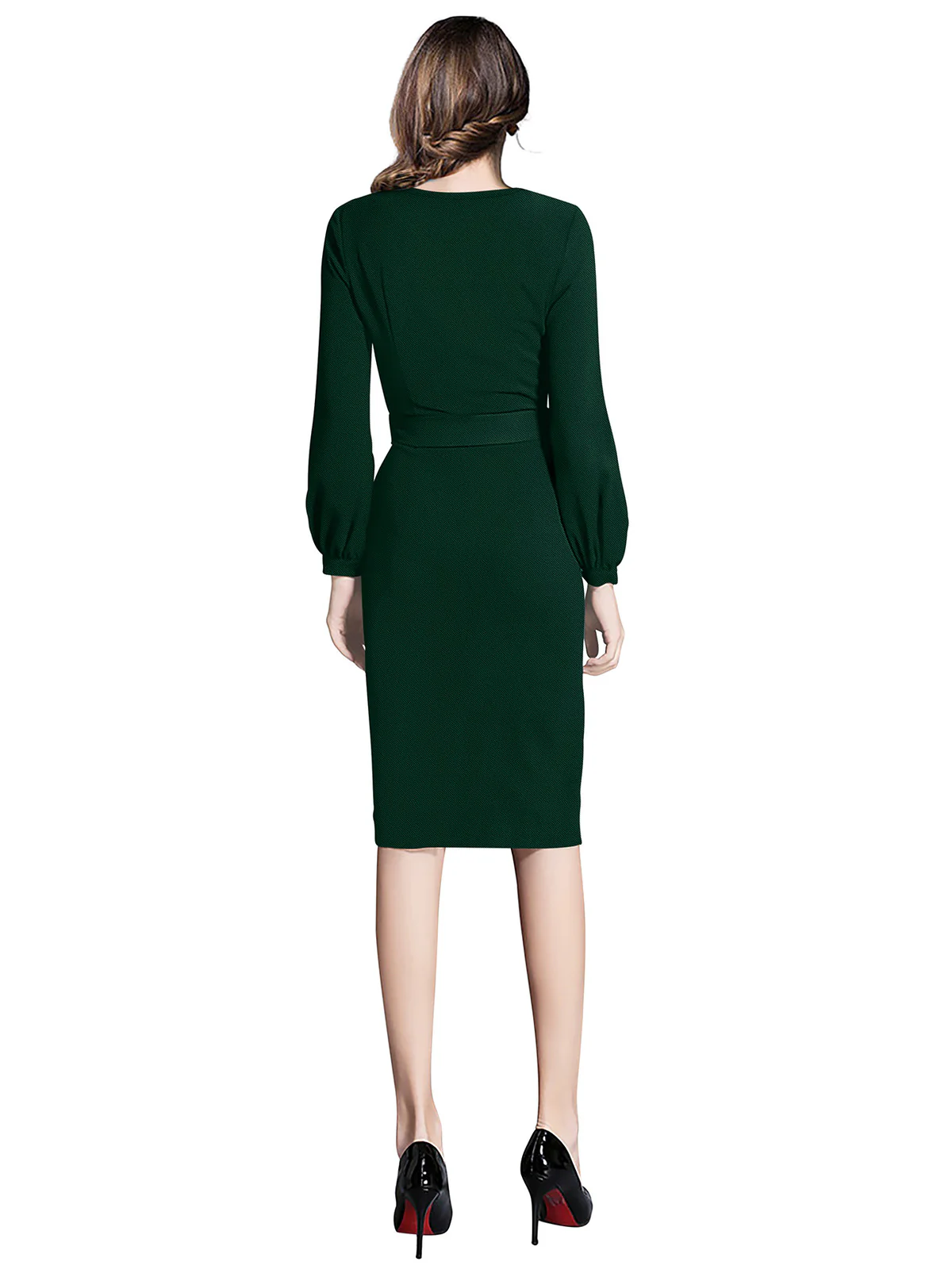 Odette Green Knit Fabric Bodycon For Women - Image 4