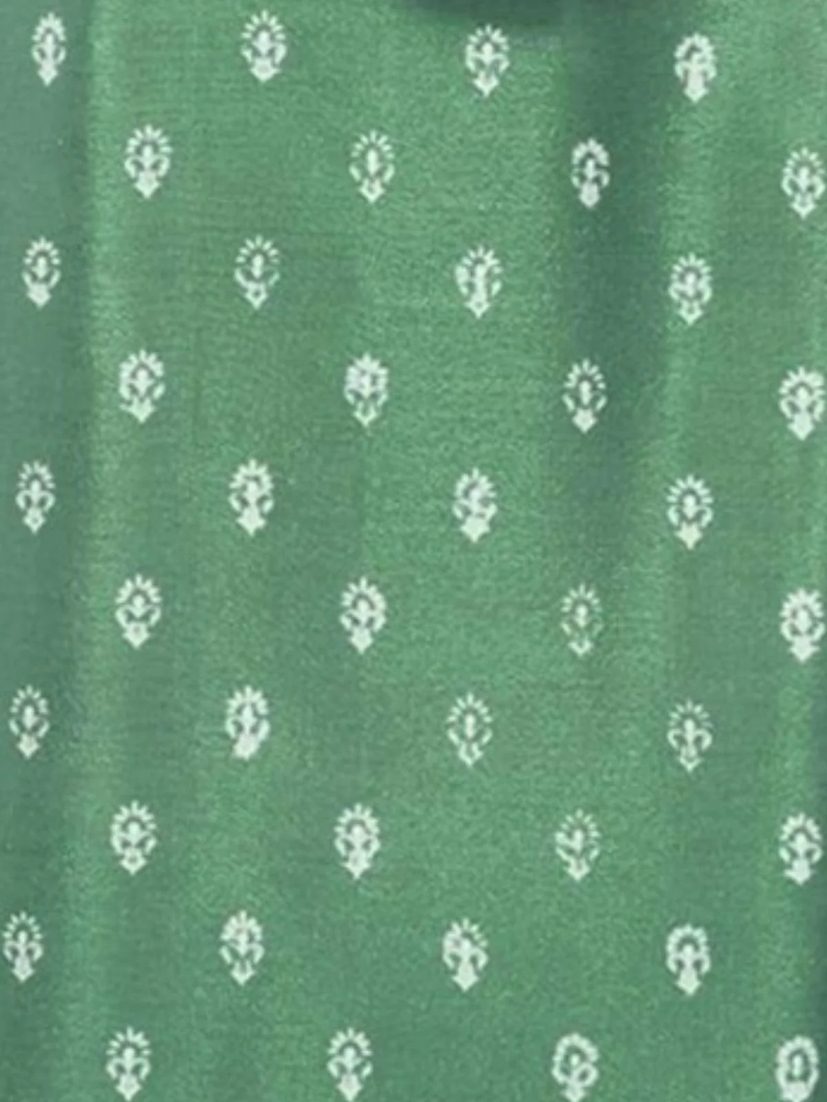 Odette Green Embroidered Silk Blend Semi-Stitched Kurta Set  For Women - Image 3