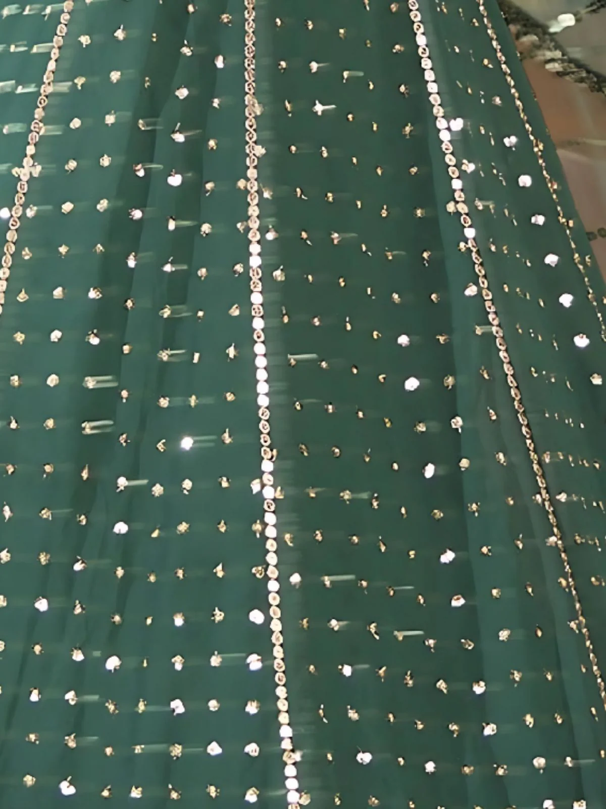 Odette Green Georgette Embellished Semi-Stitched Lehenga For Women - Image 4