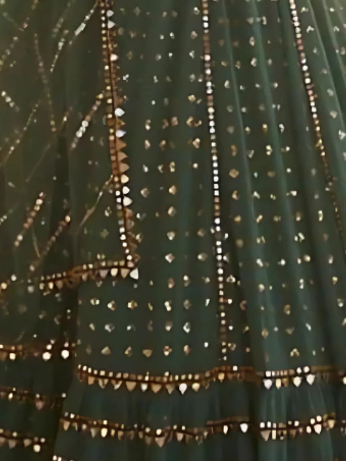 Odette Green Georgette Embellished Semi-Stitched lehenga For Women - Image 5