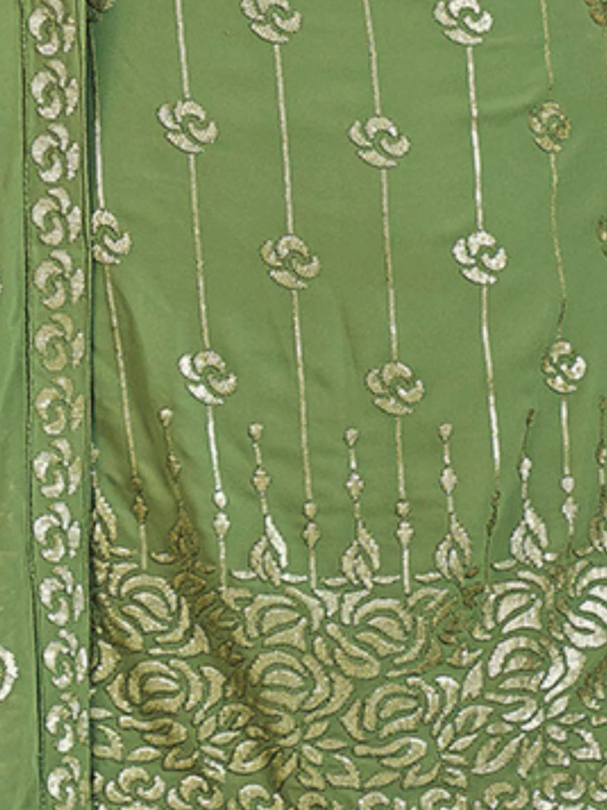 Odette Green Georgette Embellished Stitched Salwar Suit Set For Women - Image 6