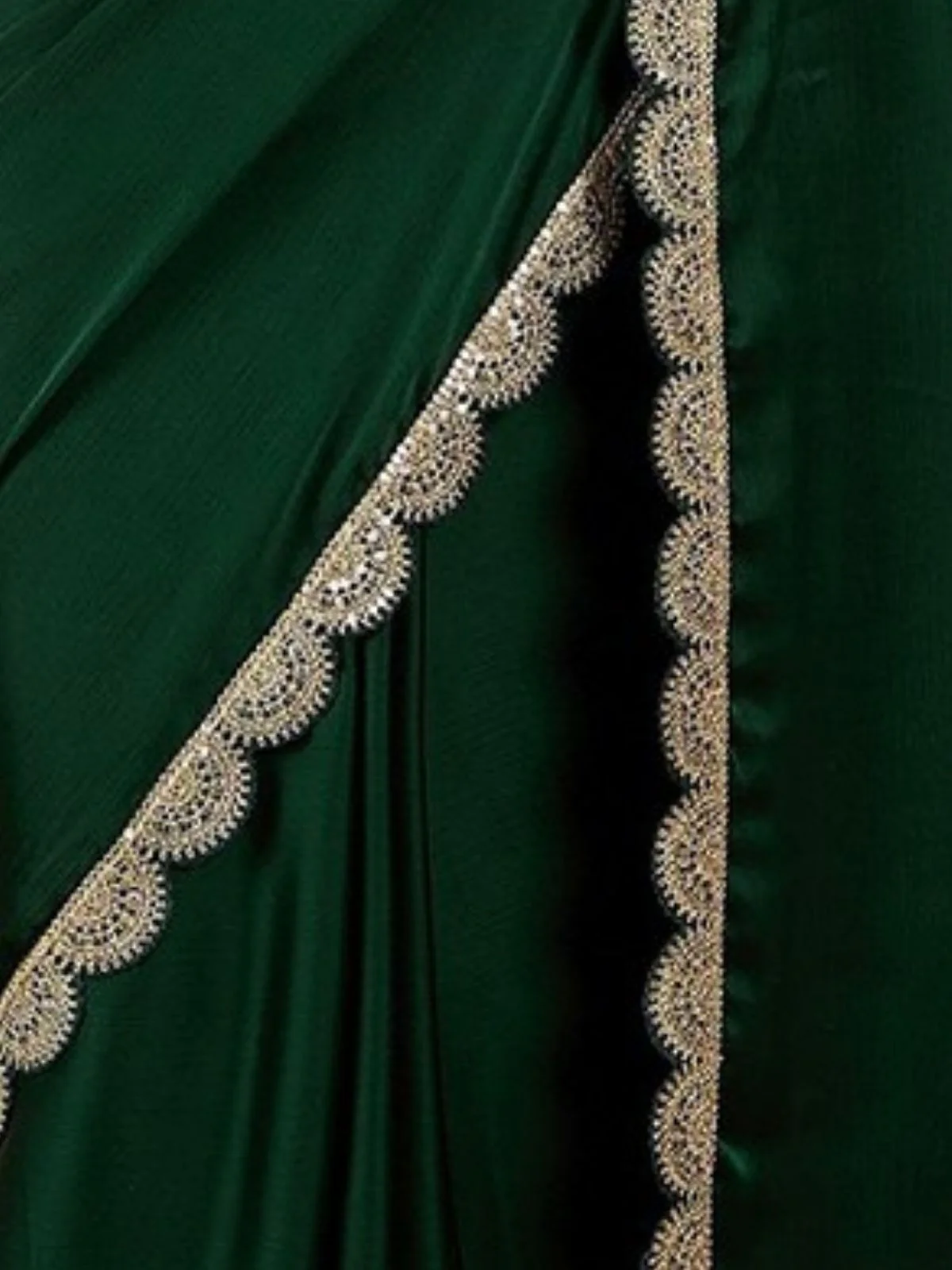 Odette Green Georgette Embroidered Saree For Women - Image 5