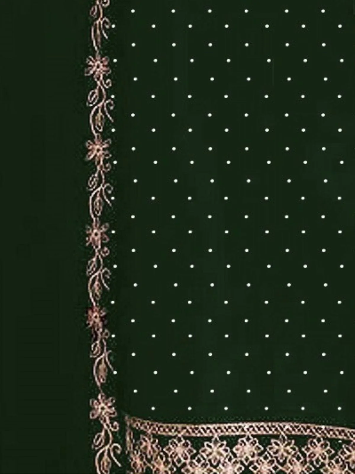 Odette Green Georgette Embroidered Semi-Stitched Kurta Set For Women - Image 3