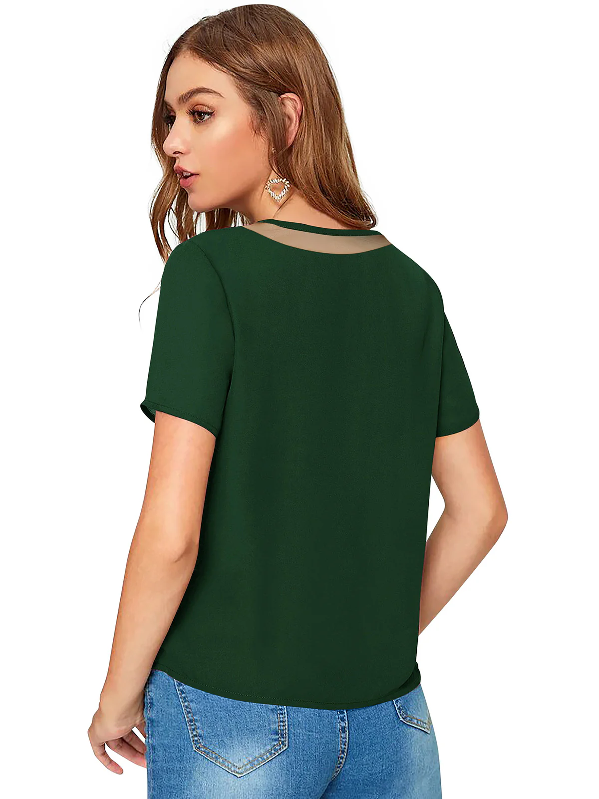 Odette Green Knit Fabric Top For Women - Image 4