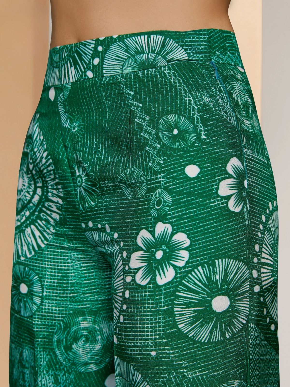 Odette Green Linen Printed Co-Ord Set For Women - Image 7