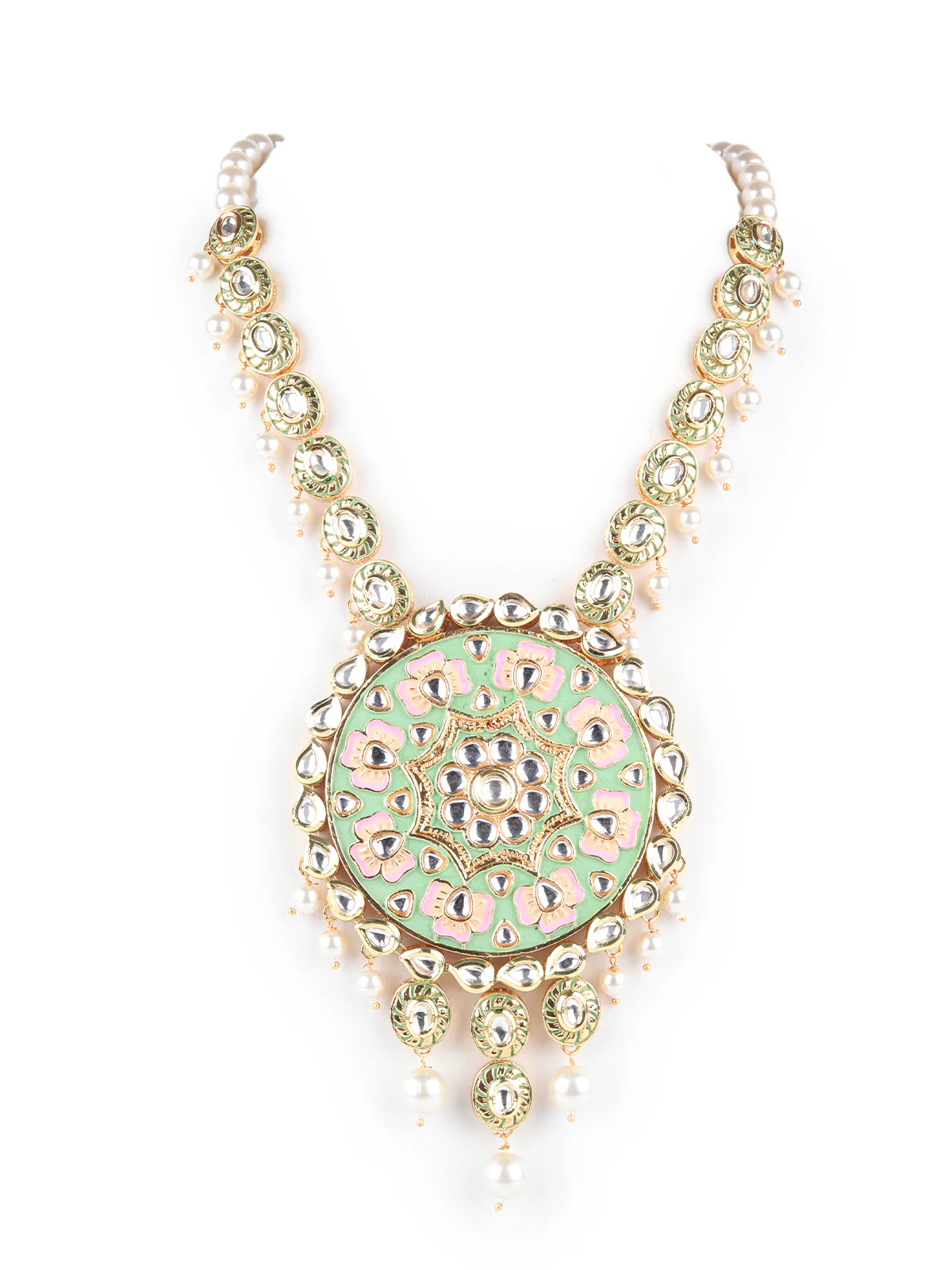 Odette Green Meenkari And Kundan Embellished Neck Piece For Women - Image 3