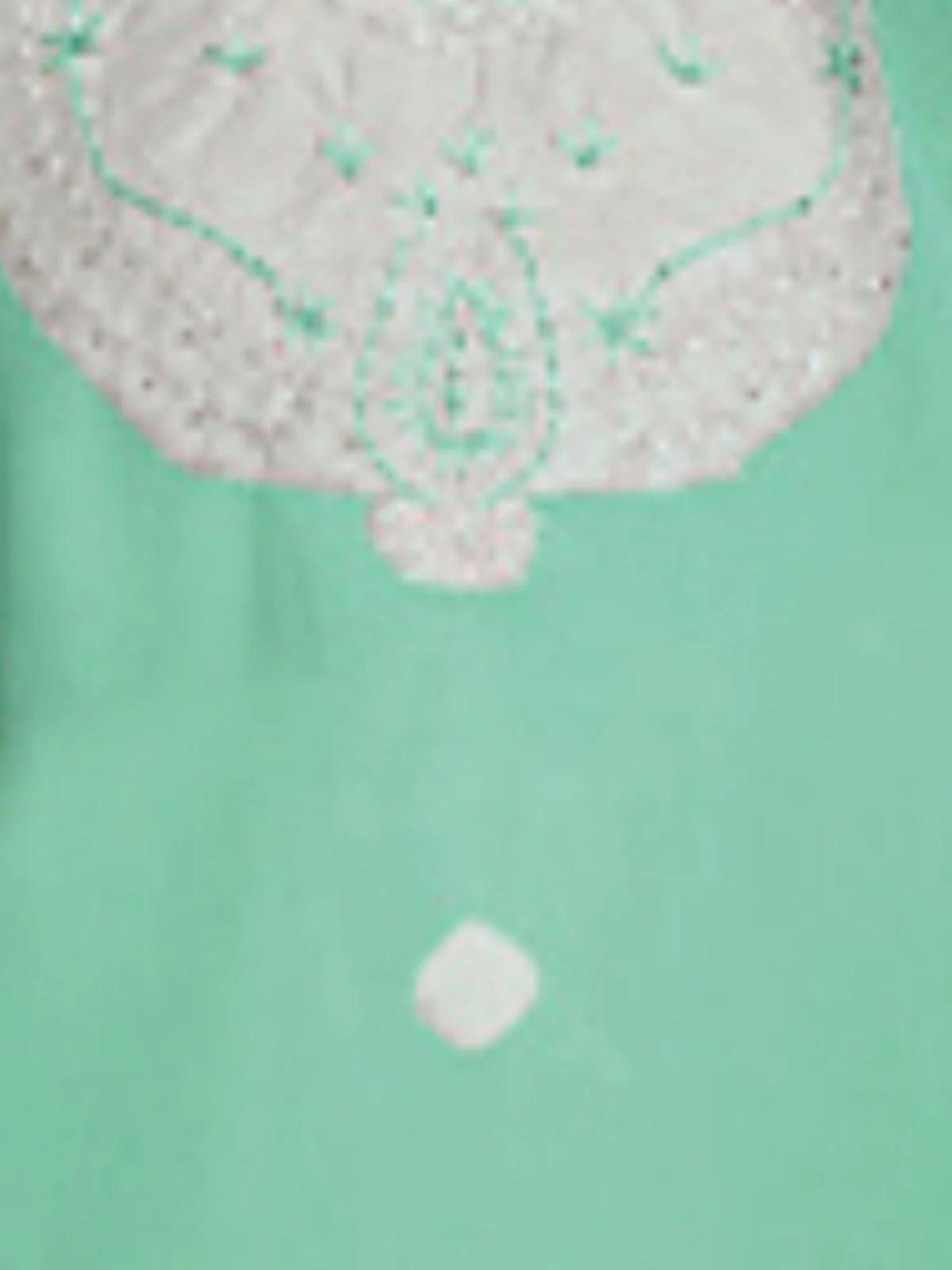 Odette Green Organza Embroidered Semi-Stitched Kurta Set For Women - Image 3