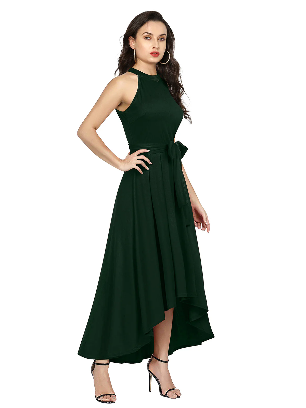 Odette Green Polyester High Low Dress For Women - Image 2