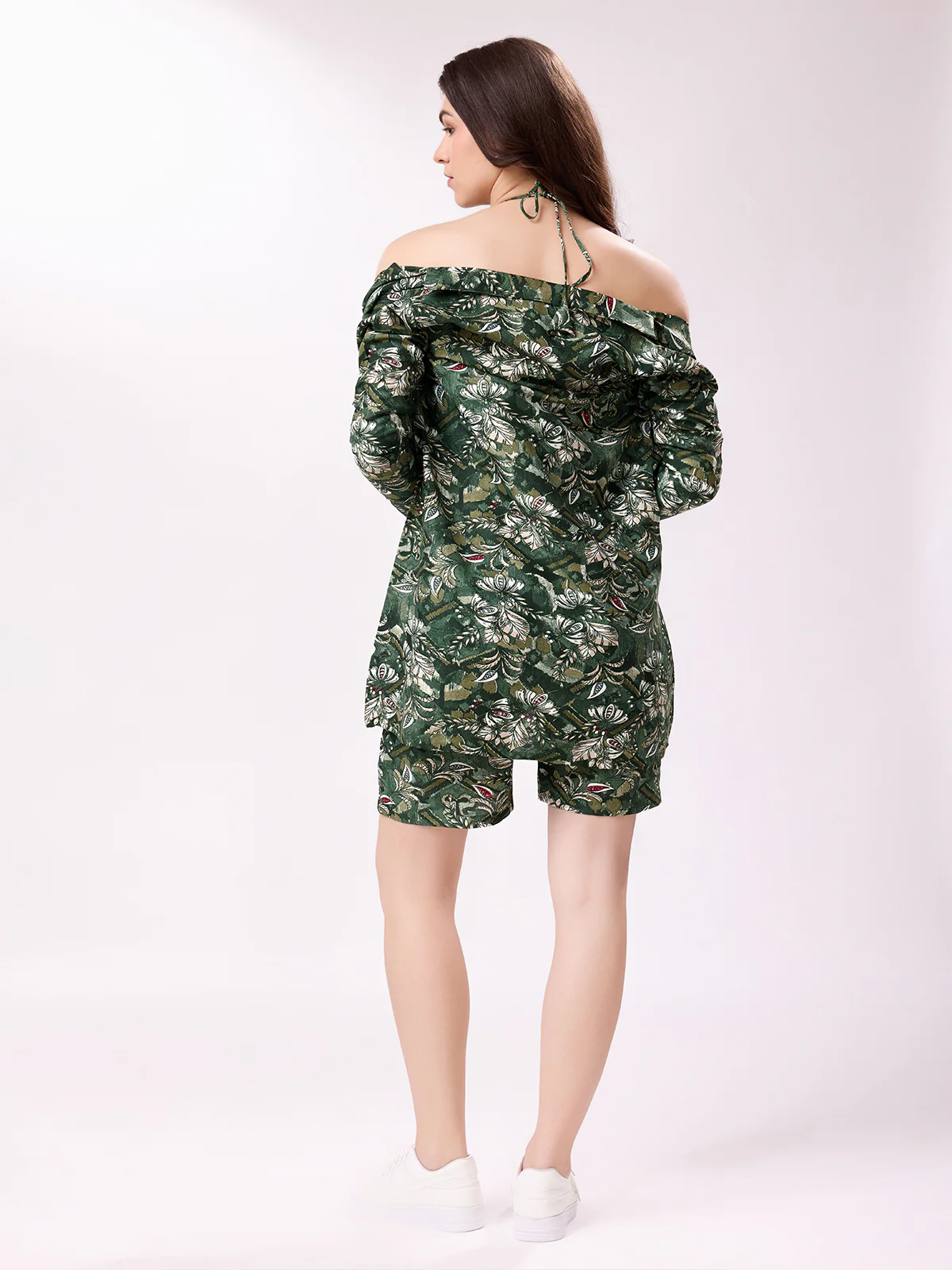 Odette Green Printed Cotton Blend Stitched Co-Ord Set For Women - Image 4