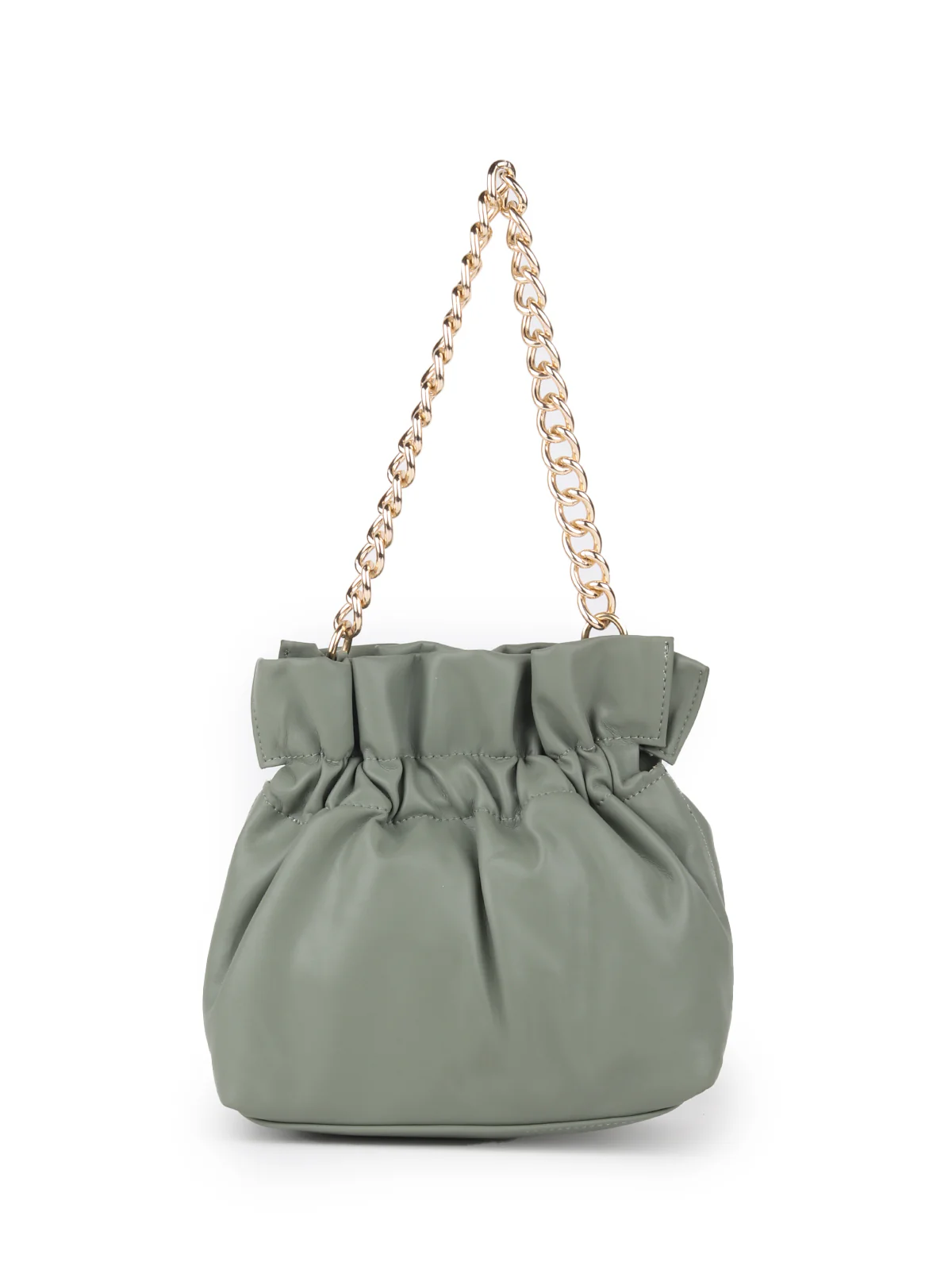 Odette Green PU Solid Hand Bag For Women - Image 3