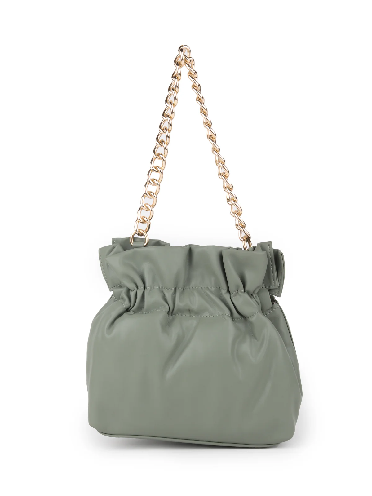 Odette Green PU Solid Hand Bag For Women - Image 5