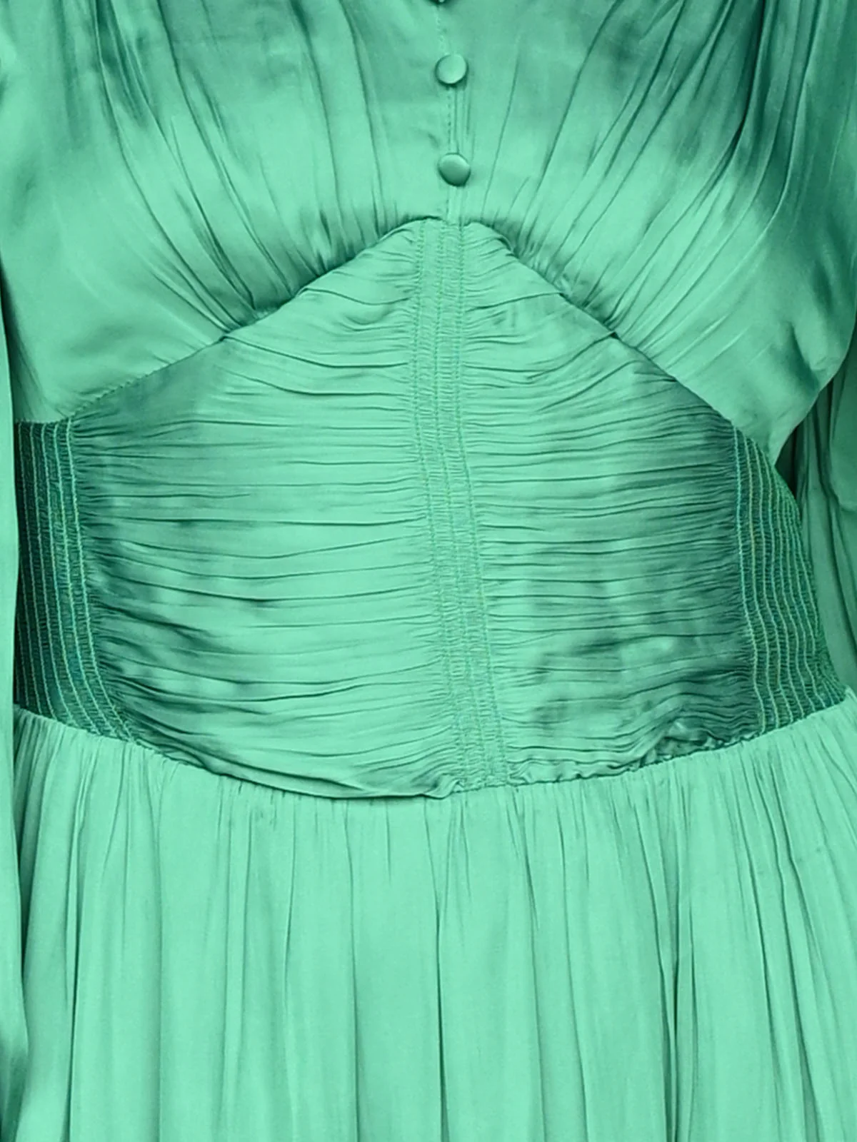 Odette Green Satin Patterned Dress For Women - Image 6