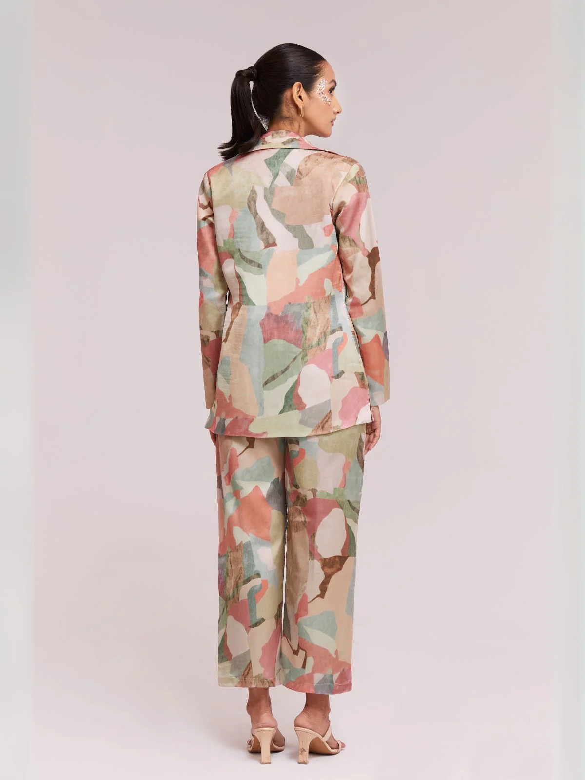 Odette Green Satin Printed Stitched Co-Ord Set For Women - Image 7