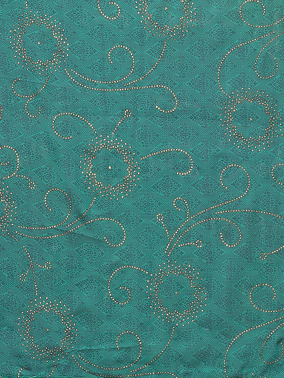 Odette Green Silk Blend Embellished Saree With Unstitched Blouse For Women - Image 3
