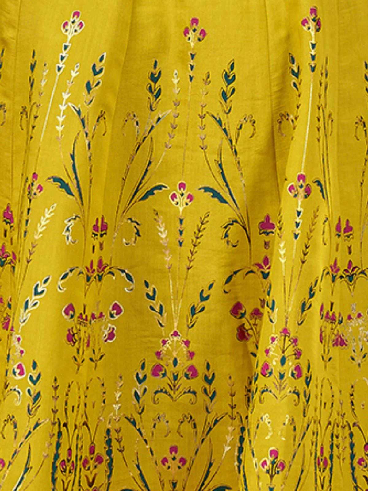 Odette Green Silk Blend Printed Stitched Kurta Set For Women - Image 5