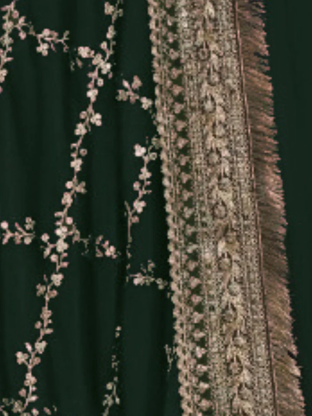 Odette Green Stitched Gown With Dupatta For Women - Image 5