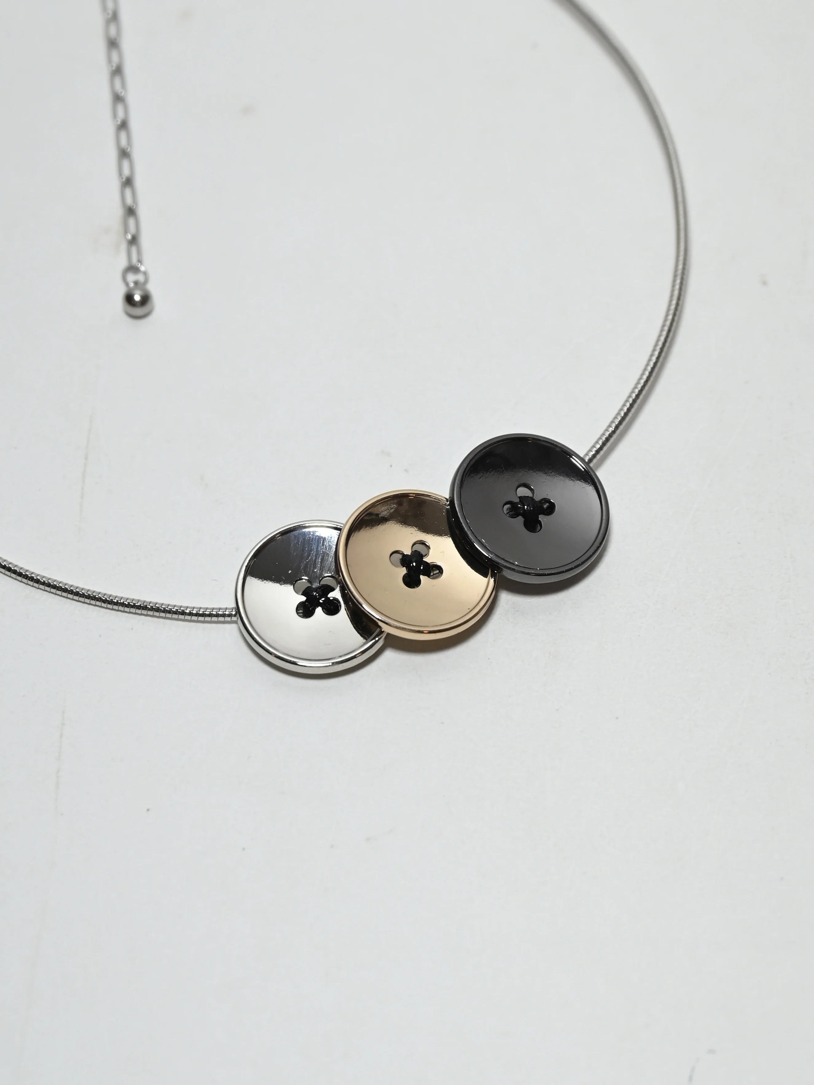 Odette Grey Alloy Metallic Design Neckpiece For Women - Image 3