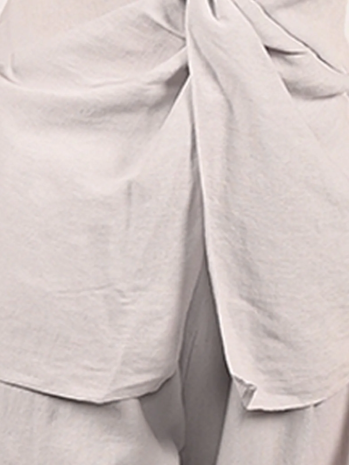 Odette Grey Cotton Linen Solid Co-Ord Set For Women - Image 5