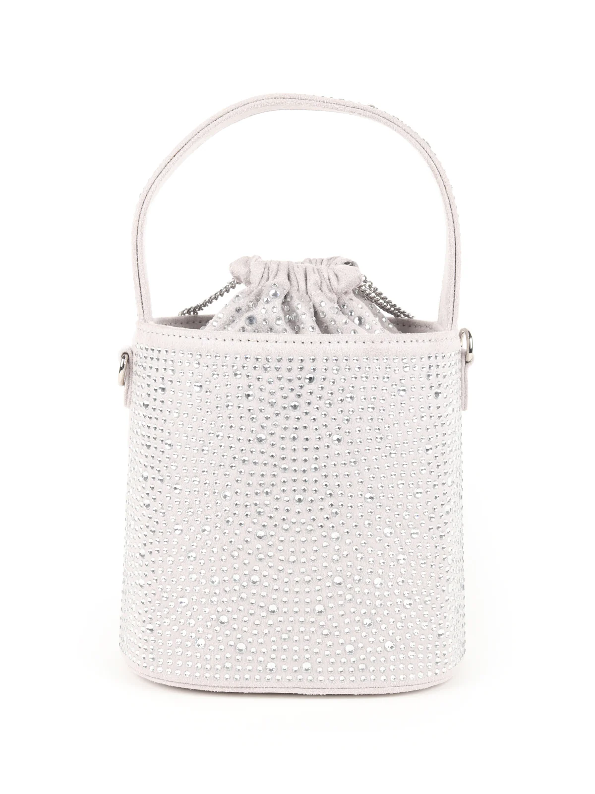Odette Grey Embellished Potli Style Clutch for Women - Image 3
