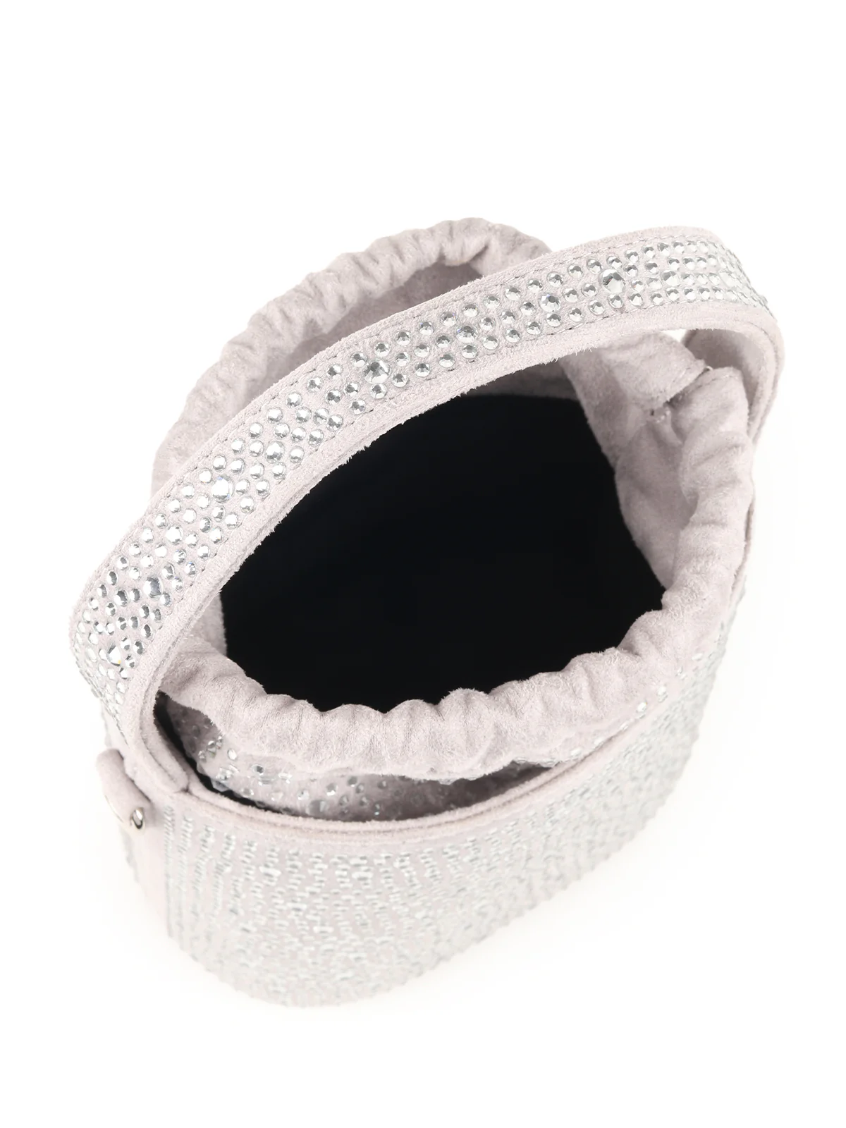 Odette Grey Embellished Potli Style Clutch for Women - Image 6