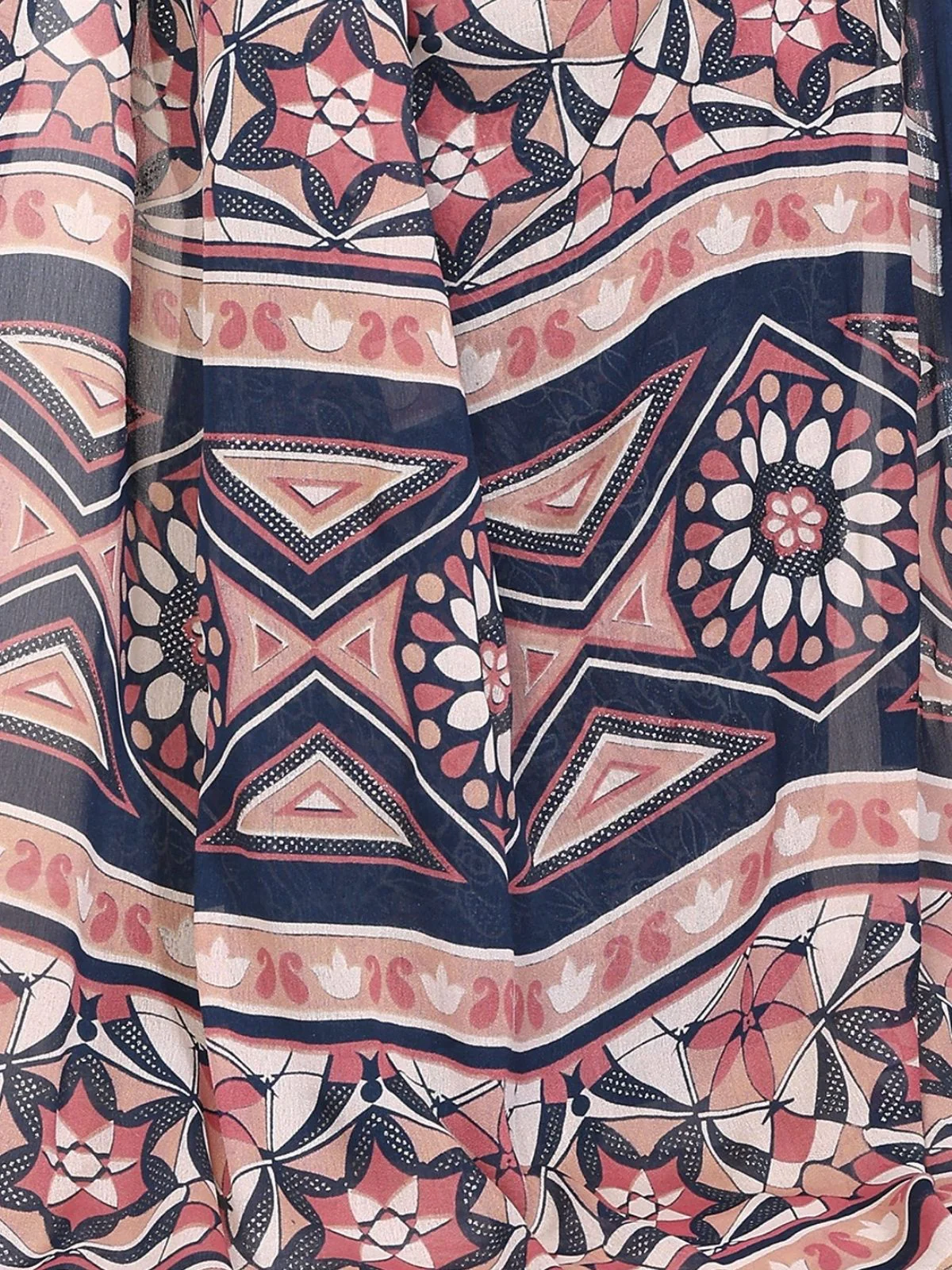 Odette Grey Georgette Printed Saree For Women - Image 5