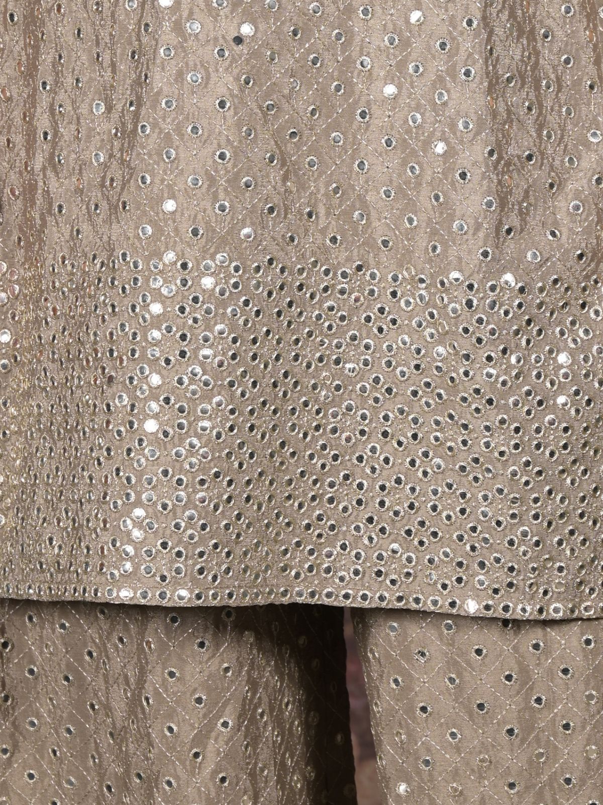 Odette Grey Mirror Embroidered Crepe Stitched Kurta Set For Women - Image 5