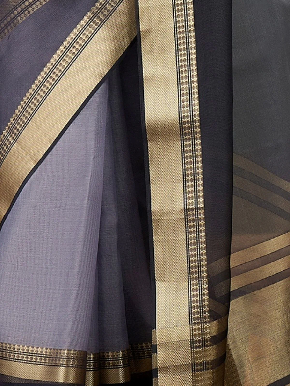 Odette Grey Organza Woven Saree With Unstitched Blouse For Women - Image 5
