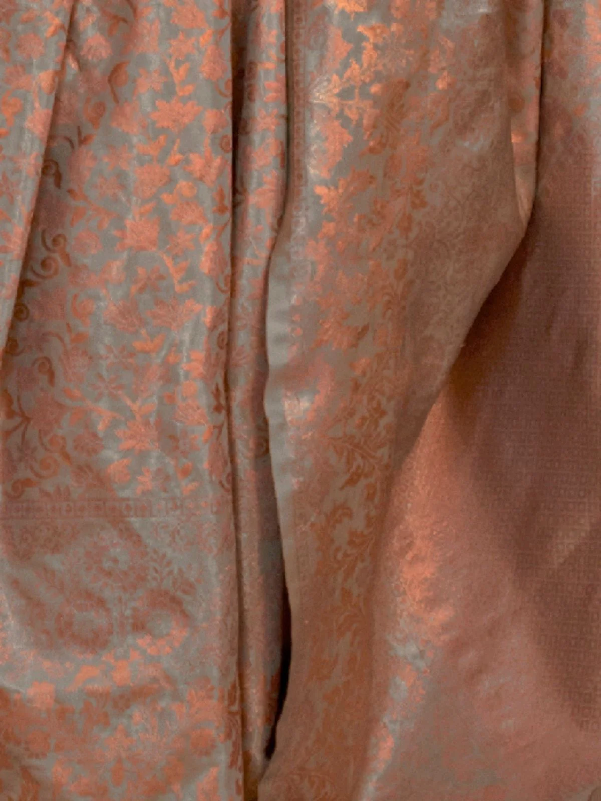 Odette Grey Silk Blend Woven Saree With Unstitched Blouse For Women - Image 3