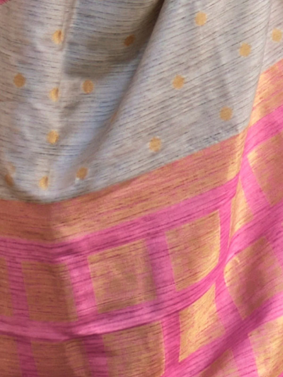 Odette Grey Silk Blend Woven Saree With Unstitched Blouse For Women - Image 3