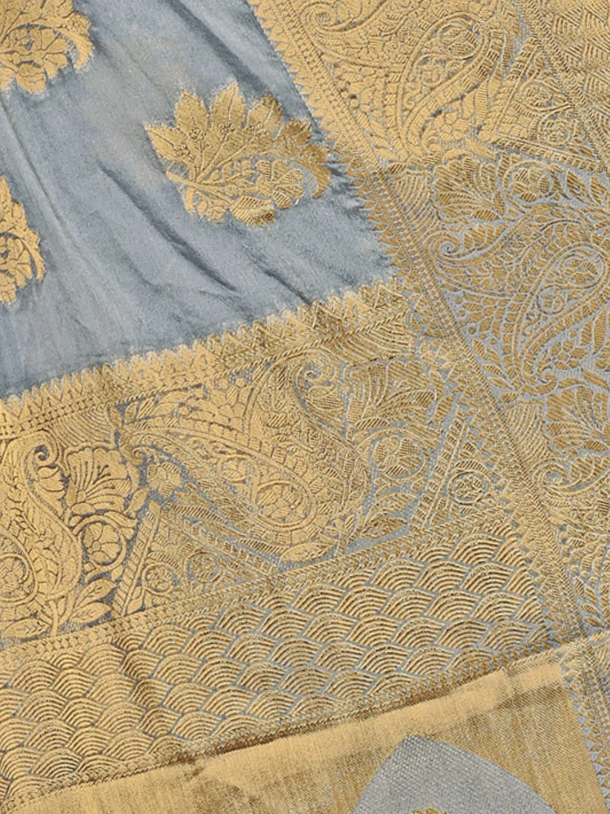 Odette Grey Viscose  Woven Saree With Unstitched Blouse For Women - Image 5