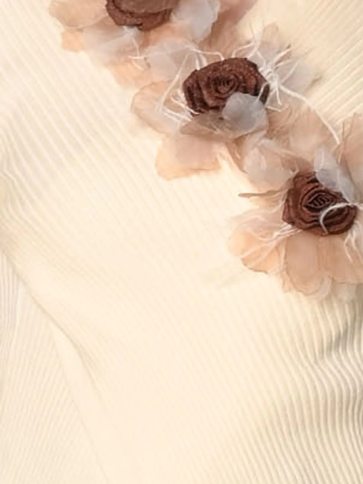 Odette Ivory Cotton Rib Solid Top For Women - Image 5