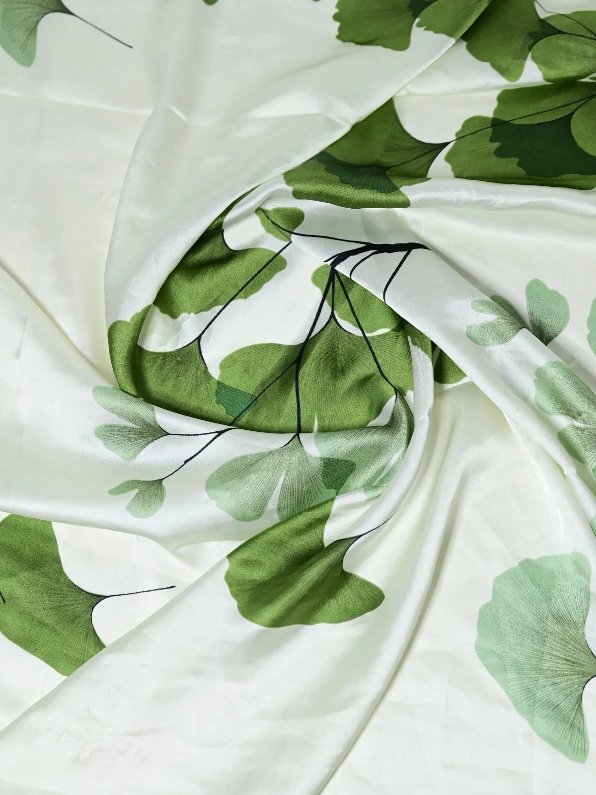 Odette Ivory Printed Satin Scarf For Women - Image 6