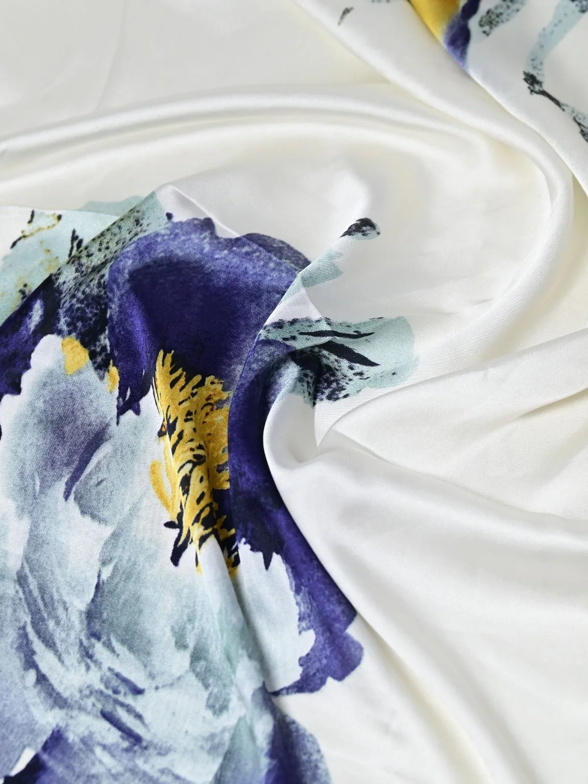 Odette Ivory Printed Satin Scarf For Women - Image 6