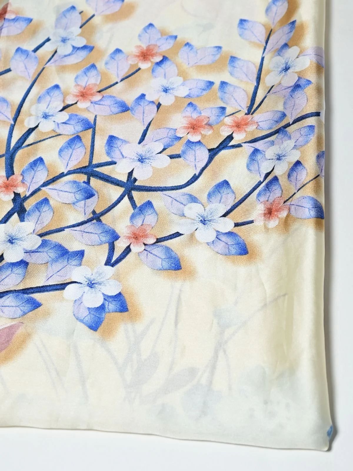 Odette Ivory Printed Satin Scarf For Women - Image 6