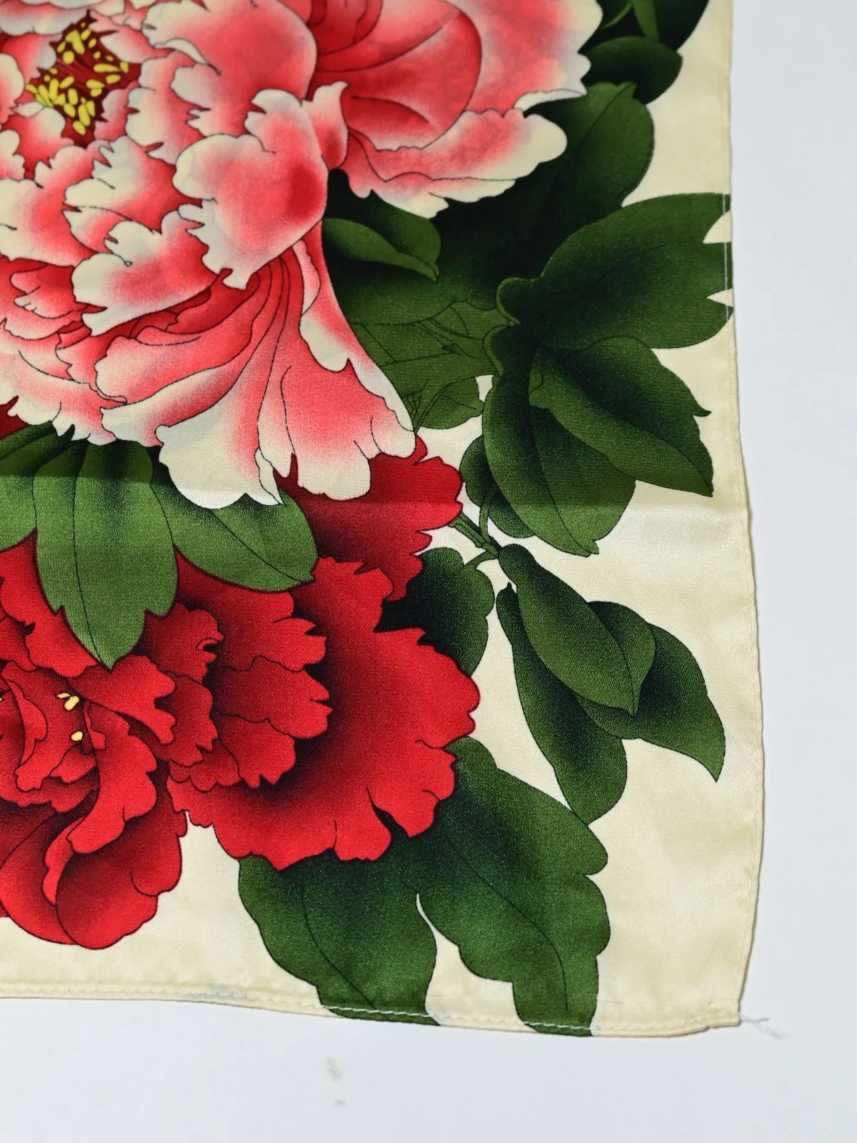 Odette Ivory Printed Satin Scarf For Women - Image 4