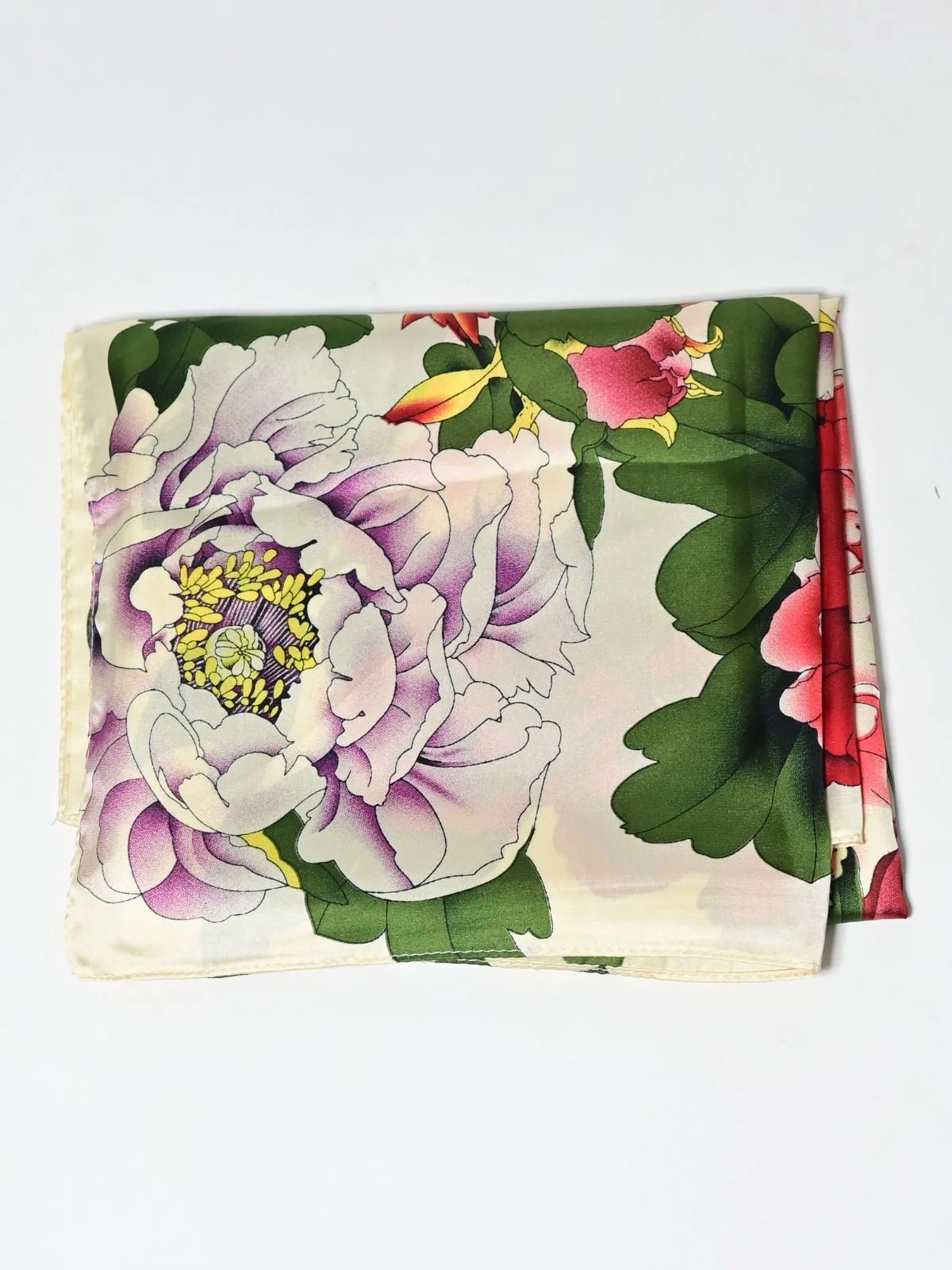 Odette Ivory Printed Satin Scarf For Women - Image 5