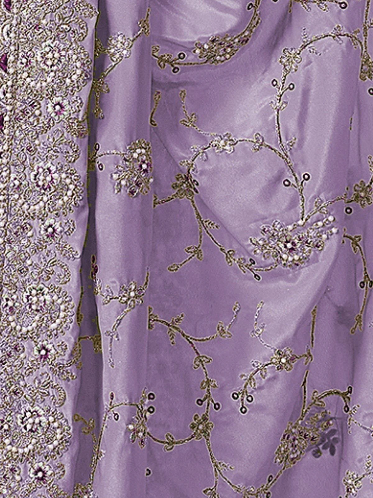 Odette Lavender Georgette Embellished Elegant Saree For Women - Image 4