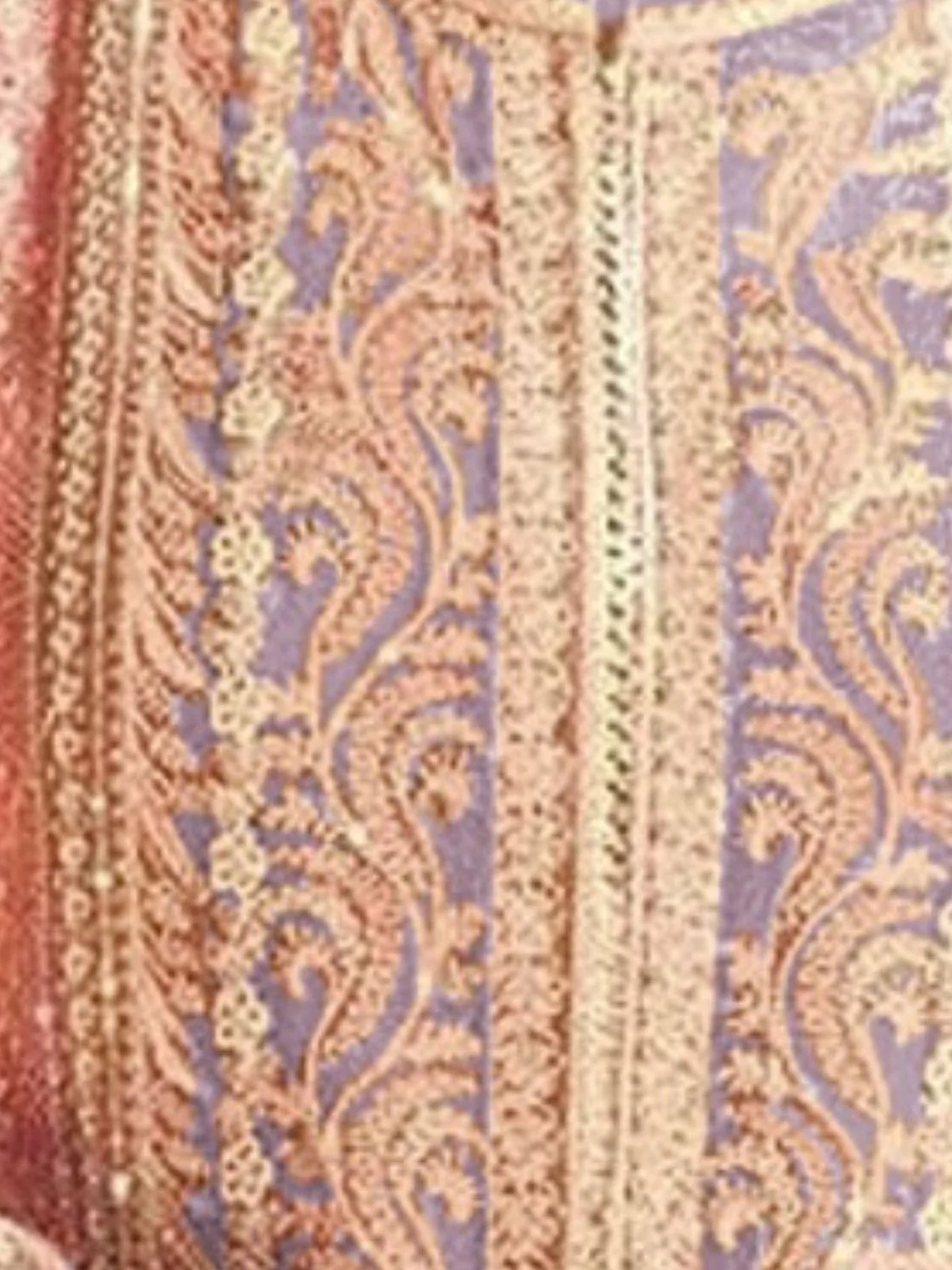 Odette Lavender Georgette Embroidered Semi-Stitched Kurta Set For Women - Image 3