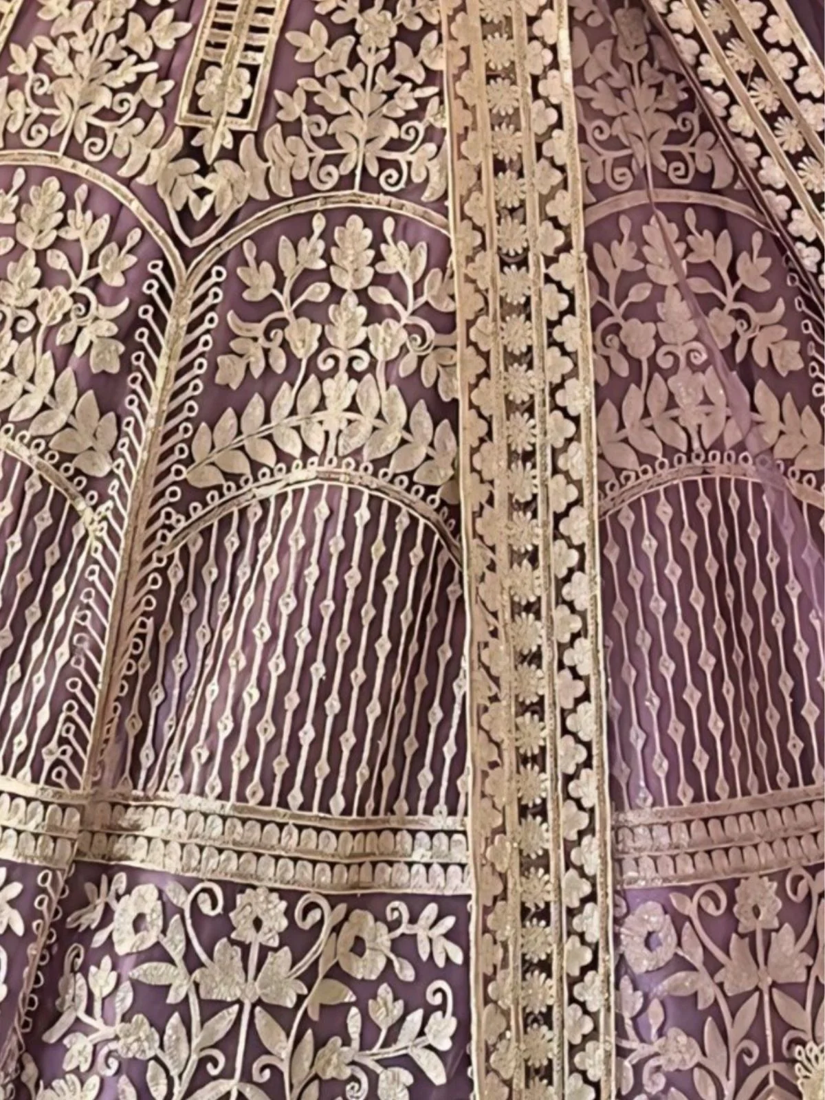 Odette Lavender Net Embellished Semi-Stitched lehenga For Women - Image 4